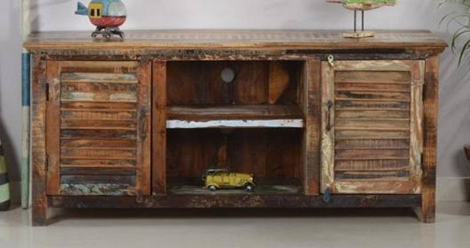 Aparador o Mesa para Televisor Vintage de madera maciza