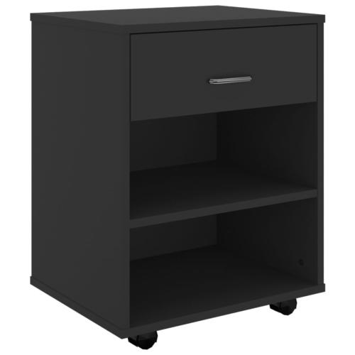 Cajoneras con ruedas madera contrachapada Negra