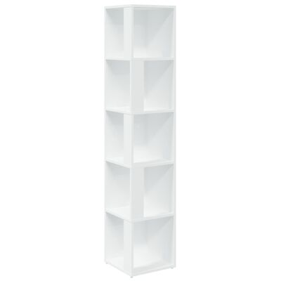 Mueble de esquina madera contrachapada blanco 33x33x164,5 cm